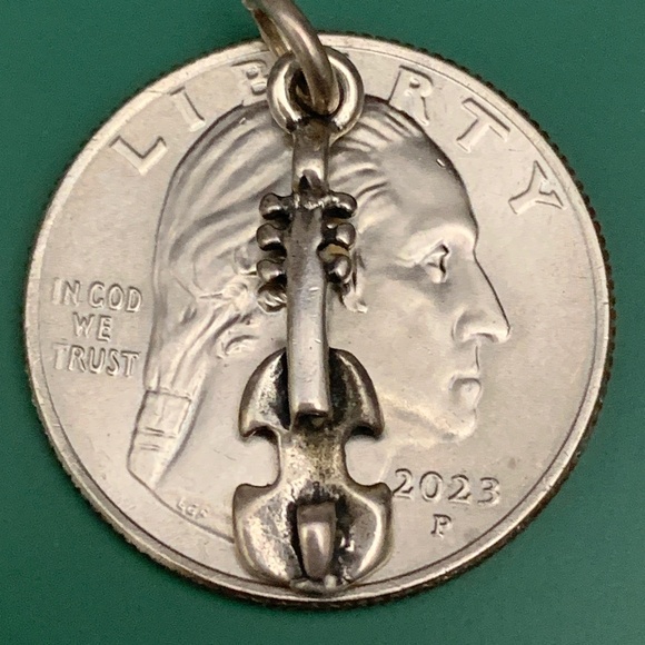Violin Sterling Silver Jewelry Charm #string instrument - Picture 3 of 4